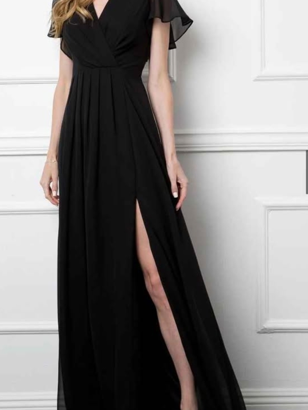 Elegant Black Maxi Dress with Side Slit